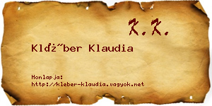 Kléber Klaudia névjegykártya