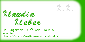 klaudia kleber business card